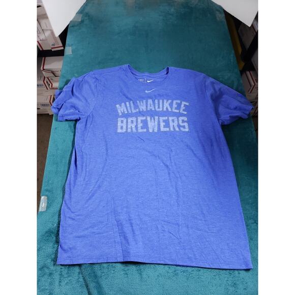 Milwaukee Brewers Shirt Nike Extra Large Mens Blue Short Sleeve Baseball MLB - Picture 1 of 7